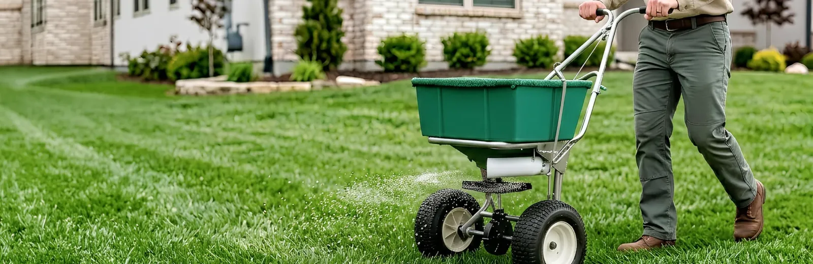 fertilizing lawn
