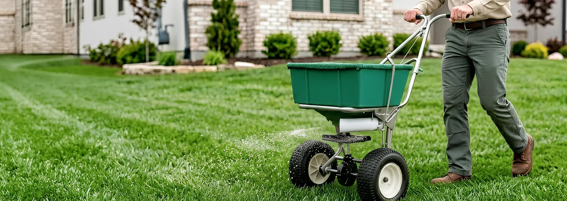 fertilizing lawn